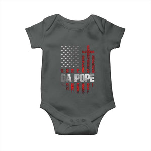 Da Pope Leo XIV Baby Onesie From America Chicago America US Flag TS10 Dark Heather Print Your Wear