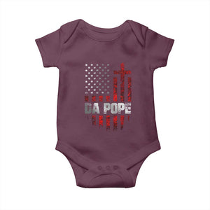 Da Pope Leo XIV Baby Onesie From America Chicago America US Flag TS10 Maroon Print Your Wear