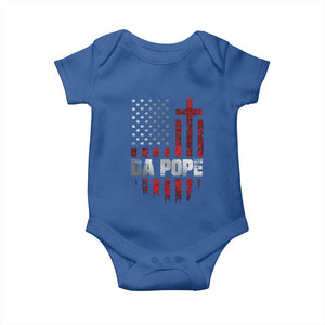 Da Pope Leo XIV Baby Onesie From America Chicago America US Flag TS10 Royal Blue Print Your Wear