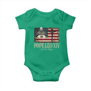 Da Pope Leo XIV Baby Onesie From America Chicago USA Flag Cross TS10 Irish Green Print Your Wear