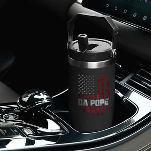 Da Pope Leo XIV Flip Straw Tumbler From America Chicago America US Flag TS10 Print Your Wear