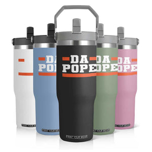 Da Pope Leo XIV Flip Straw Tumbler From America Chicago TS10 Print Your Wear
