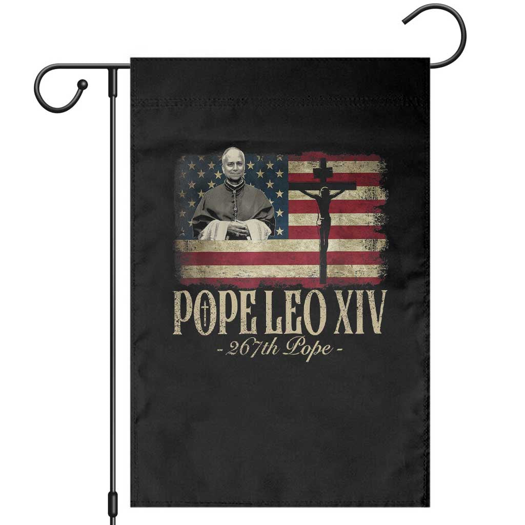 Da Pope Leo XIV Garden Flag From America Chicago USA Flag Cross TS10 Black Print Your Wear