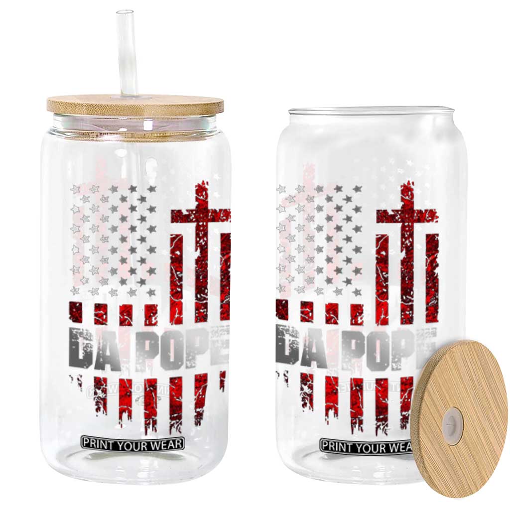 Da Pope Leo XIV Glass Can From America Chicago America US Flag TS10 Black Print Your Wear