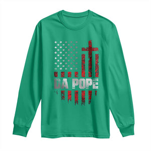 Da Pope Leo XIV Long Sleeve Shirt From America Chicago America US Flag TS10 Irish Green Print Your Wear