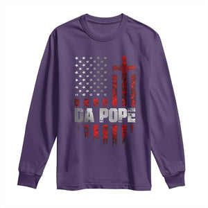 Da Pope Leo XIV Long Sleeve Shirt From America Chicago America US Flag TS10 Purple Print Your Wear