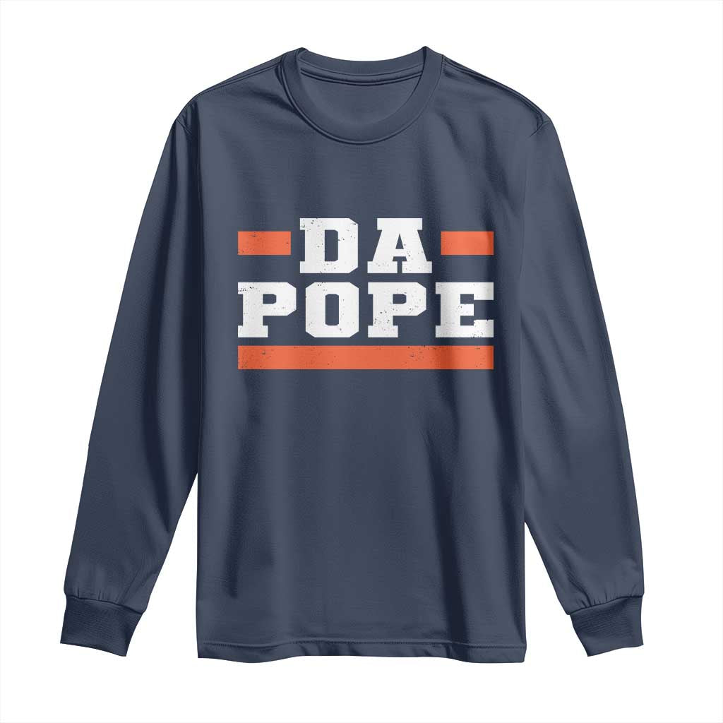 Da Pope Leo XIV Long Sleeve Shirt From America Chicago TS10 Navy Print Your Wear