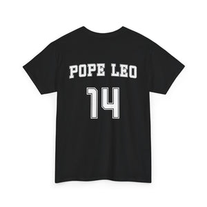 Da Pope Leo XIV Number 14 Custom Sports Jersey Back T Shirt TS02 5XL Dark Heather Print Your Wear