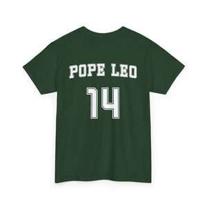 Da Pope Leo XIV Number 14 Custom Sports Jersey Back T Shirt TS02 Dark Forest Green Print Your Wear