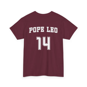 Da Pope Leo XIV Number 14 Custom Sports Jersey Back T Shirt TS02 Maroon Print Your Wear
