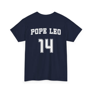 Da Pope Leo XIV Number 14 Custom Sports Jersey Back T Shirt TS02 Navy Print Your Wear