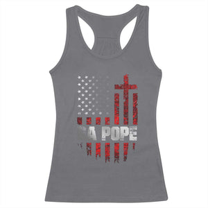 Da Pope Leo XIV Racerback Tank Top From America Chicago America US Flag TS10 Charcoal Print Your Wear