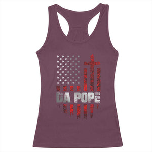 Da Pope Leo XIV Racerback Tank Top From America Chicago America US Flag TS10 Maroon Print Your Wear