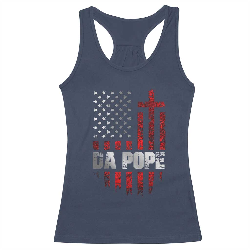 Da Pope Leo XIV Racerback Tank Top From America Chicago America US Flag TS10 Navy Print Your Wear