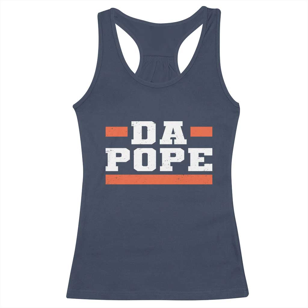 Da Pope Leo XIV Racerback Tank Top From America Chicago TS10 Navy Print Your Wear