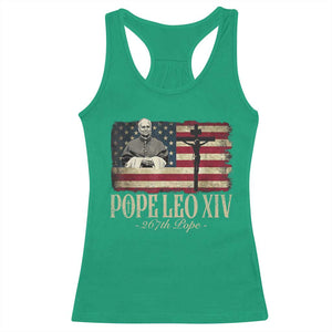 Da Pope Leo XIV Racerback Tank Top From America Chicago USA Flag Cross TS10 Irish Green Print Your Wear