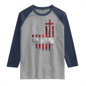 Da Pope Leo XIV Raglan Shirt From America Chicago America US Flag TS10 Sport Gray Navy Print Your Wear