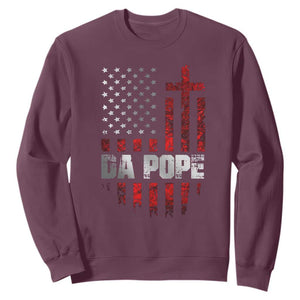 Da Pope Leo XIV Sweatshirt From America Chicago America US Flag TS10 Maroon Print Your Wear