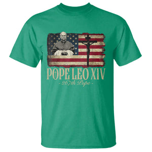 Da Pope Leo XIV T Shirt From America Chicago USA Flag Cross TS10 Irish Green Print Your Wear