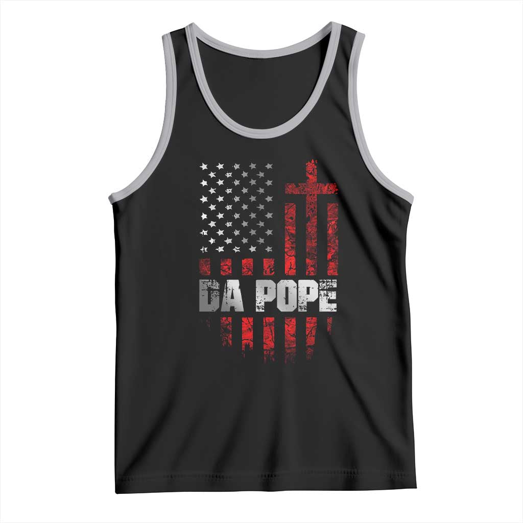 Da Pope Leo XIV Tank Top From America Chicago America US Flag TS10 Black Athletic Heather Print Your Wear