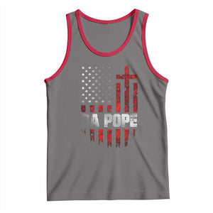 Da Pope Leo XIV Tank Top From America Chicago America US Flag TS10 Deep Heather Red Print Your Wear