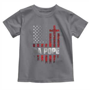 Da Pope Leo XIV Toddler T Shirt From America Chicago America US Flag TS10 Charcoal Print Your Wear