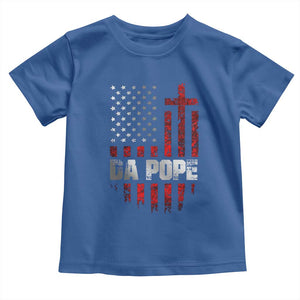 Da Pope Leo XIV Toddler T Shirt From America Chicago America US Flag TS10 Royal Blue Print Your Wear