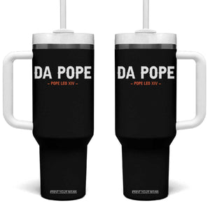 Da Pope Leo XIV Tumbler With Handle 267th Pope Catholic Chicago Pride TS02 One Size: 40 oz Black Print Your Wear