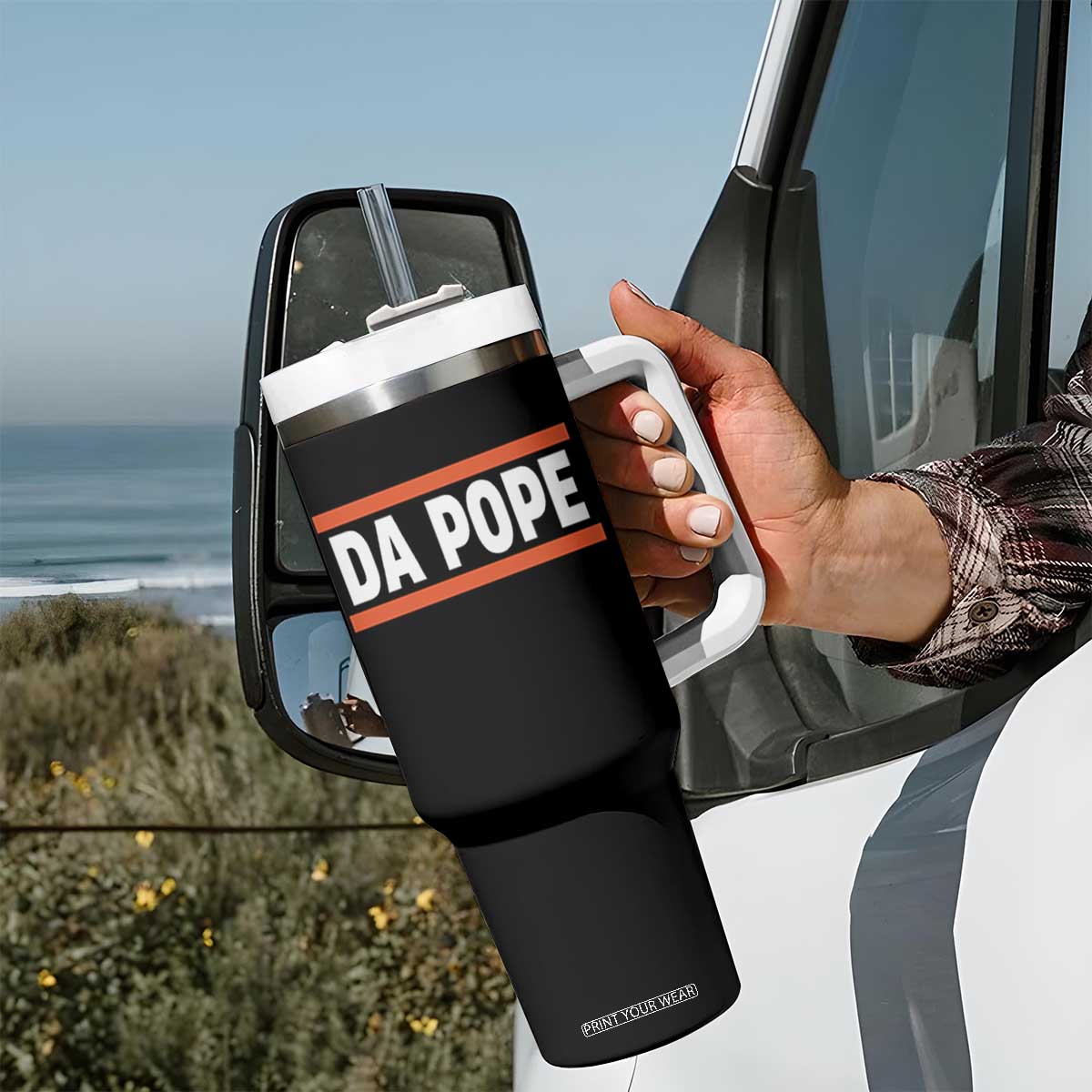 Da Pope Leo XIV Tumbler With Handle Cardinal Robert Francis Prevost 267th Pope TS02 Print Your Wear