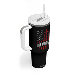 Da Pope Leo XIV Tumbler With Handle From America Chicago America US Flag TS10 Print Your Wear