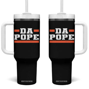 Da Pope Leo XIV Tumbler With Handle From America Chicago TS10 One Size: 40 oz Black Print Your Wear