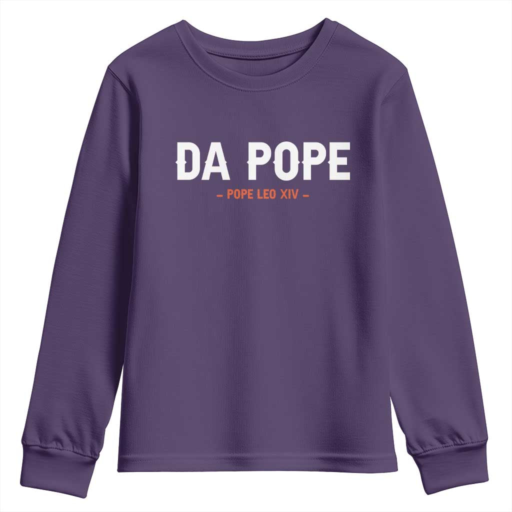 Da Pope Leo XIV Youth Sweatshirt 267th Pope Catholic Chicago Pride TS02 Purple Print Your Wear