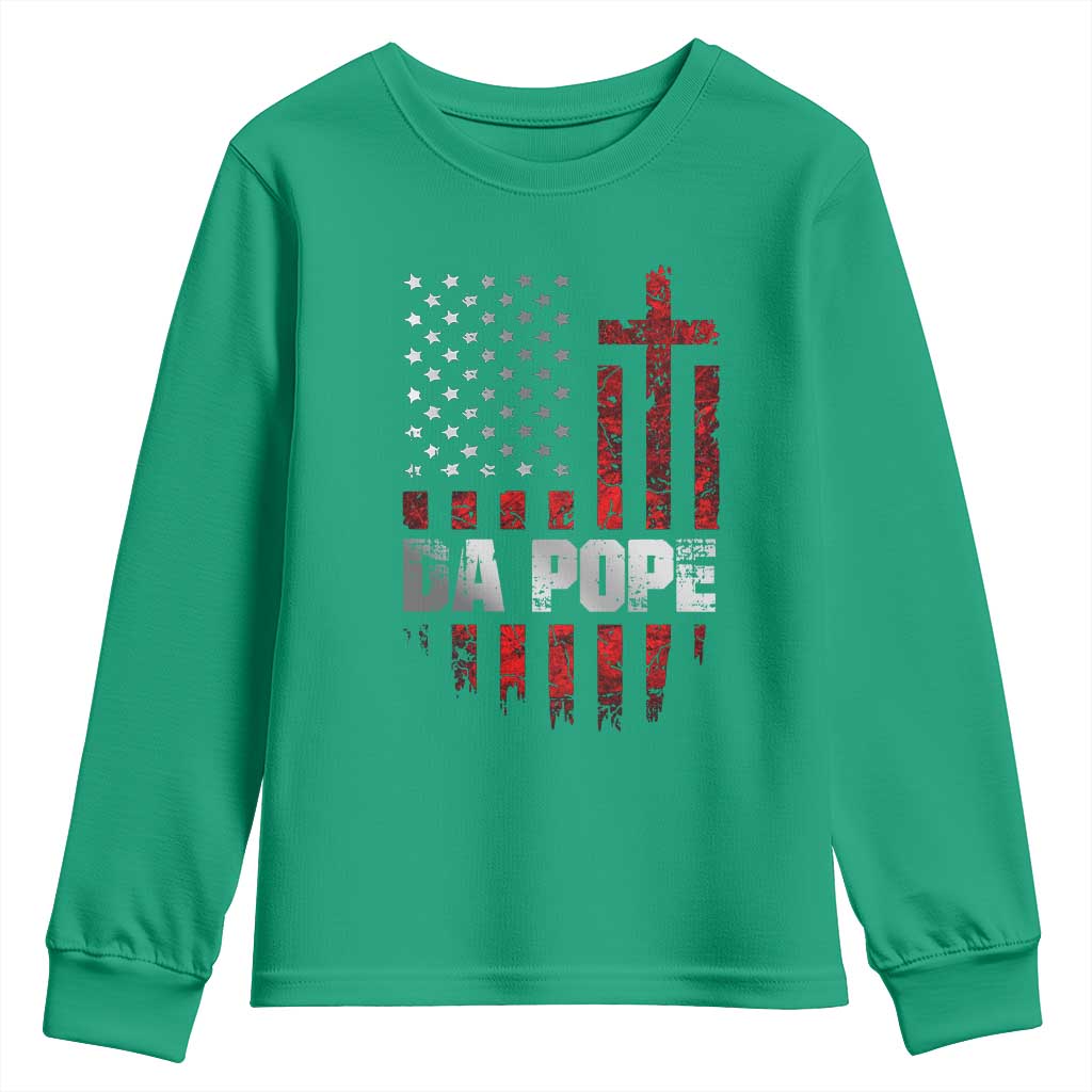 Da Pope Leo XIV Youth Sweatshirt From America Chicago America US Flag TS10 Irish Green Print Your Wear