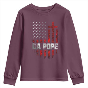 Da Pope Leo XIV Youth Sweatshirt From America Chicago America US Flag TS10 Maroon Print Your Wear