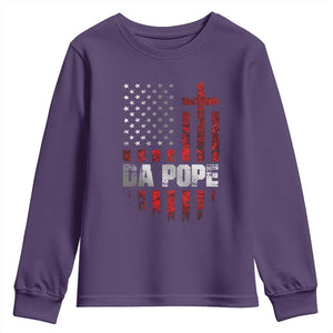 Da Pope Leo XIV Youth Sweatshirt From America Chicago America US Flag TS10 Purple Print Your Wear