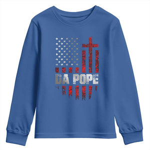 Da Pope Leo XIV Youth Sweatshirt From America Chicago America US Flag TS10 Royal Blue Print Your Wear