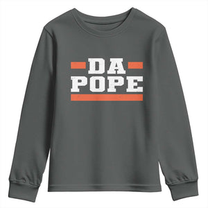 Da Pope Leo XIV Youth Sweatshirt From America Chicago TS10 Dark Heather Print Your Wear