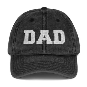 Dad Embroidered Vintage Baseball Cap – Distressed Hat for Father’s Day TS02 Classic Cap Universal Fit Black Brown Printyourwear