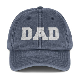 Dad Embroidered Vintage Baseball Cap – Distressed Hat for Father’s Day TS02 Classic Cap Universal Fit Navy Brown Printyourwear