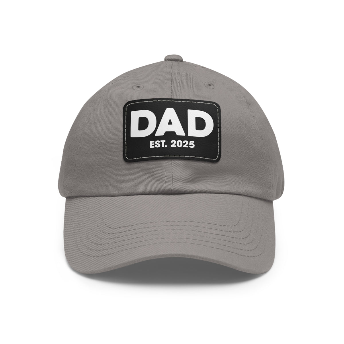 Dad Est 2025 Leather Patch Baseball Cap New Dad Hat Fathers Day Gift TS02 Universal Fit Light Blue Print Your Wear