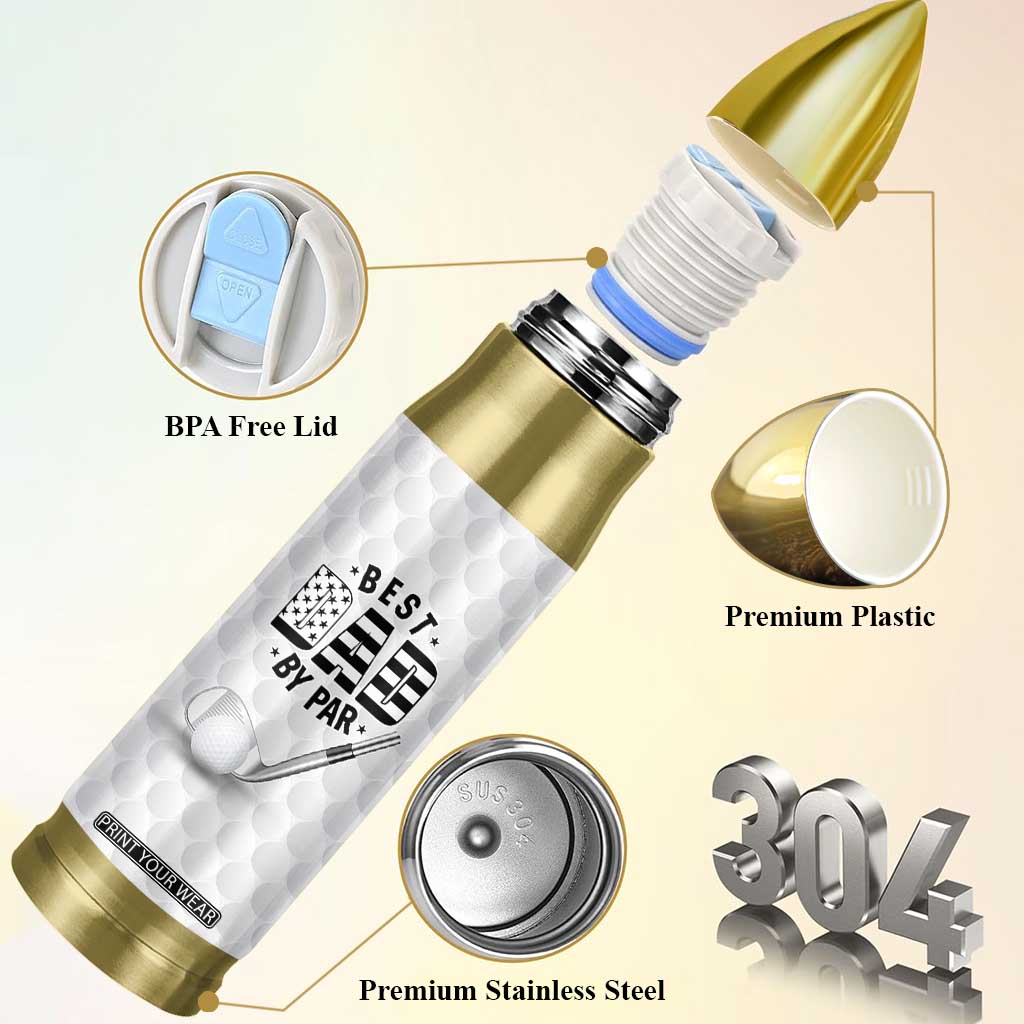 Dad Golf Bullet Tumbler Best Dad By Par Golf Ball Texture American Flag TB10 Print Your Wear