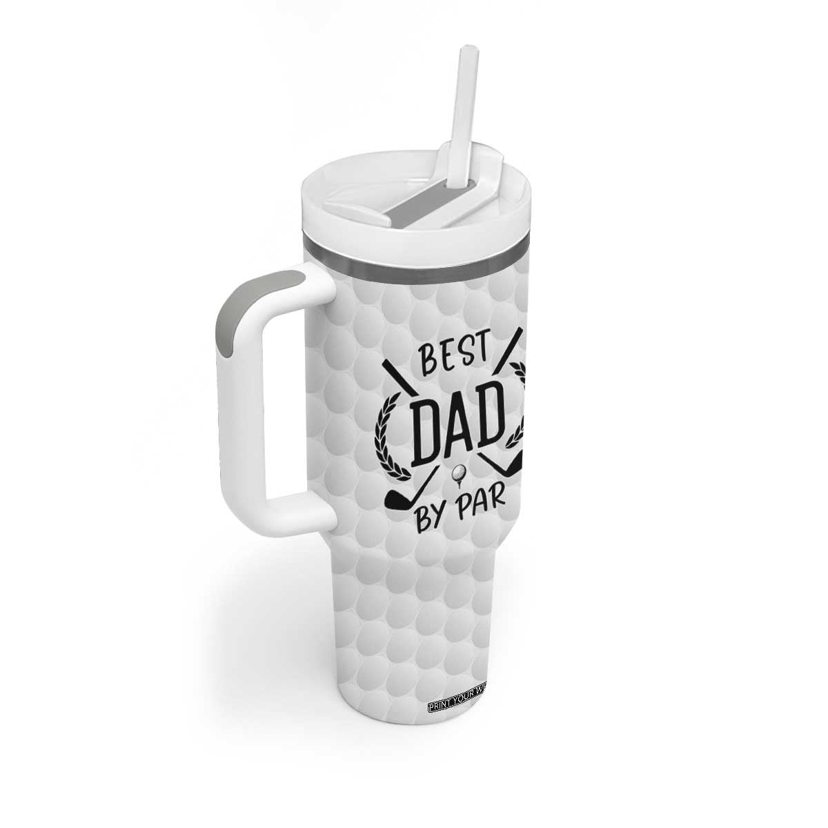 Dad Golf Tumbler With Handle Best Dad By Par Golfing Golfer American Flag Fathers Day TB10 Print Your Wear