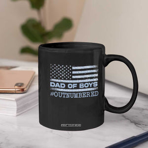 Dad Of Boys Outnumbered Coffee Mug Boy Dad Father's Day Daddy Son Camo American Flag TS10 Print Your Wear