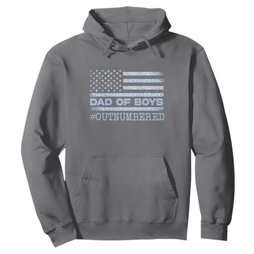 Dad Of Boys Outnumbered Hoodie Daddy Of Newborn Baby Boy First Fathers Day Camo American Flag TS10 Charcoal Print Your Wear