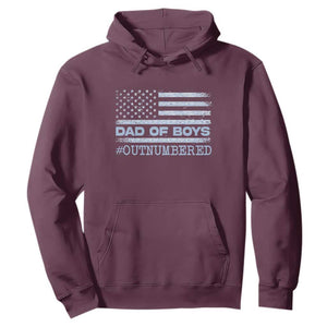 Dad Of Boys Outnumbered Hoodie Daddy Of Newborn Baby Boy First Fathers Day Camo American Flag TS10 Maroon Print Your Wear