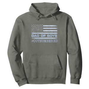 Dad Of Boys Outnumbered Hoodie Daddy Of Newborn Baby Boy First Fathers Day Camo American Flag TS10 Military Green Print Your Wear