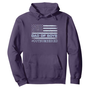 Dad Of Boys Outnumbered Hoodie Daddy Of Newborn Baby Boy First Fathers Day Camo American Flag TS10 Purple Print Your Wear