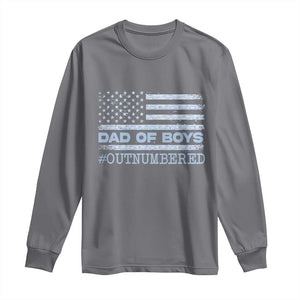 Dad Of Boys Outnumbered Long Sleeve Shirt Daddy Of Newborn Baby Boy First Fathers Day Camo American Flag TS10 Charcoal Print Your Wear