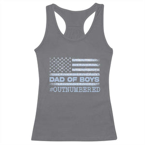 Dad Of Boys Outnumbered Racerback Tank Top Boy Dad Father's Day Daddy Son Camo American Flag TS10 Charcoal Print Your Wear