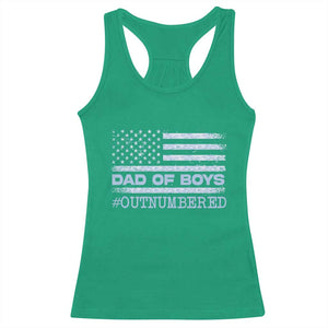 Dad Of Boys Outnumbered Racerback Tank Top Boy Dad Father's Day Daddy Son Camo American Flag TS10 Irish Green Print Your Wear